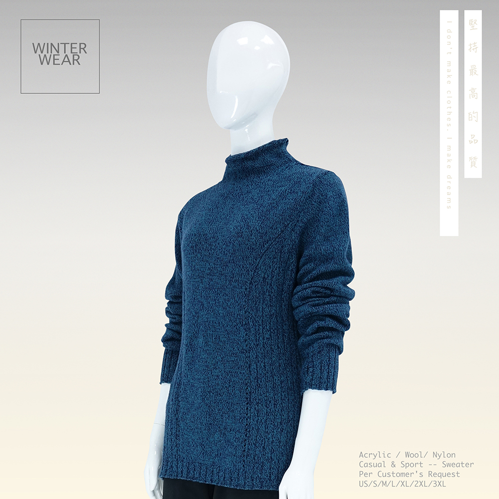 Pointelle Sweater Design Mock Neck Tumble hole Odor free Coffee Yarn Ｗoman's Stylish Sweater